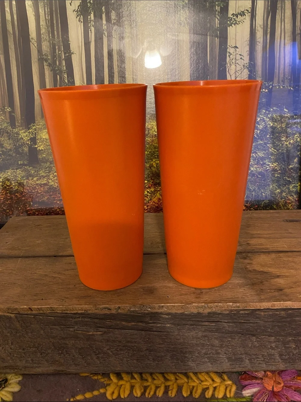 Tupperware Bright Orange Tall Decorative Tumblers - Set of 2